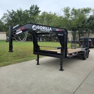 7x20 Gooseneck Equipment Trailer (2) 7K Axles Standup Ramps