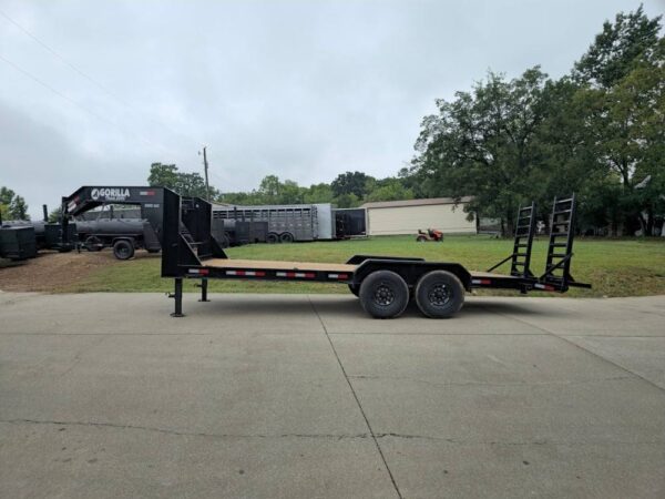 7x20 Gooseneck Equipment Trailer (2) 7K Axles Standup Ramps - Image 3
