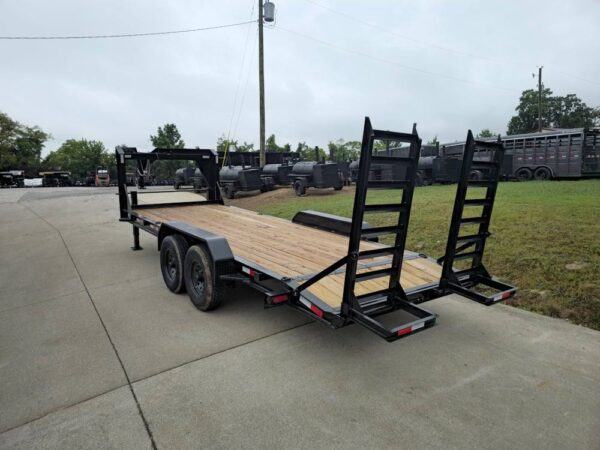 7x20 Gooseneck Equipment Trailer (2) 7K Axles Standup Ramps - Image 4