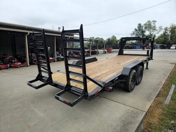 7x20 Gooseneck Equipment Trailer (2) 7K Axles Standup Ramps - Image 6
