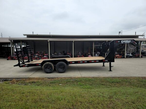 7x20 Gooseneck Equipment Trailer (2) 7K Axles Standup Ramps - Image 7