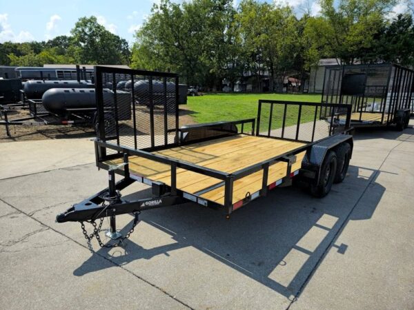 7x14 Dovetail Utility Trailer with Side Gate and Rear Gate (2) 3500lb Axles - Image 3