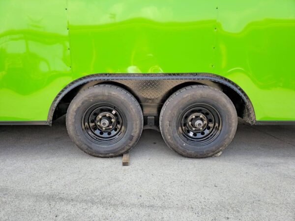 8.5x24 Neon Green Enclosed Trailer with Blackout Trim  (2) 5200lb Axles - Image 9