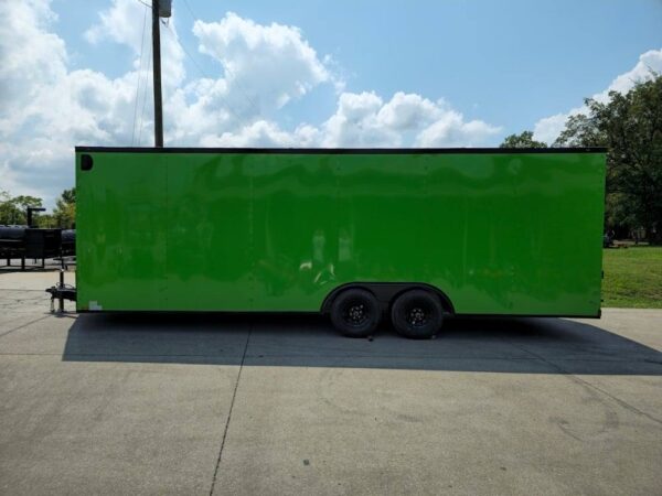 8.5x24 Neon Green Enclosed Trailer with Blackout Trim  (2) 5200lb Axles - Image 4