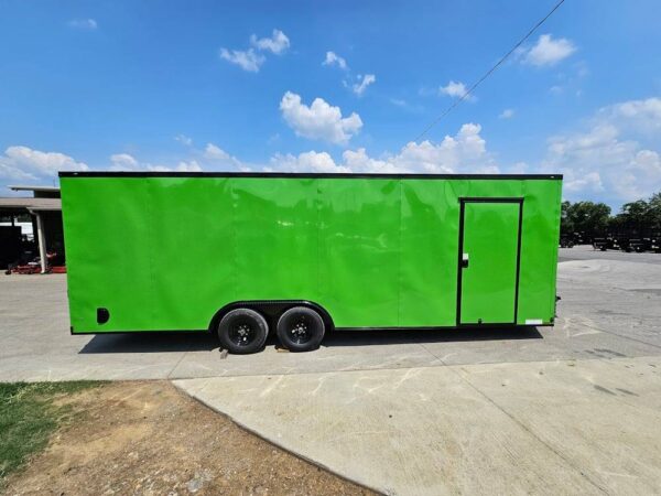 8.5x24 Neon Green Enclosed Trailer with Blackout Trim  (2) 5200lb Axles - Image 5