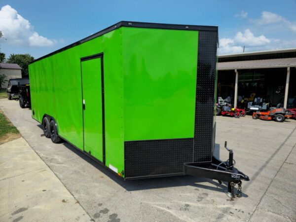 8.5x24 Neon Green Enclosed Trailer with Blackout Trim  (2) 5200lb Axles - Image 10