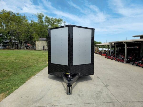 8.5x28 Silver Enclosed Cargo Trailer with Blackout Trim - Image 3