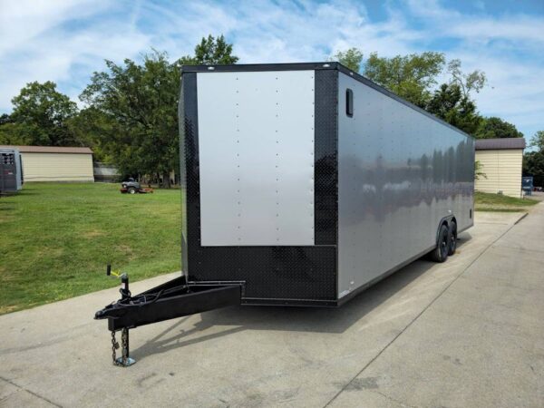 8.5x28 Silver Enclosed Cargo Trailer with Blackout Trim - Image 4