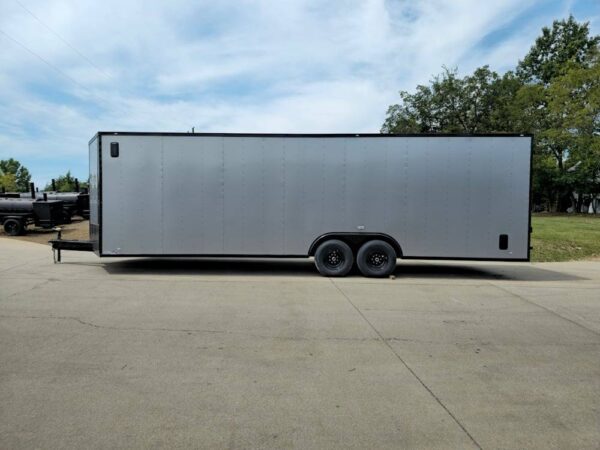 8.5x28 Silver Enclosed Cargo Trailer with Blackout Trim - Image 8