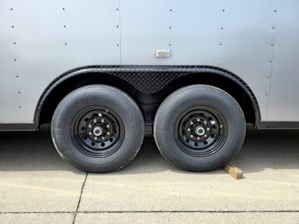 8.5x28 Silver Enclosed Cargo Trailer with Blackout Trim - Image 9
