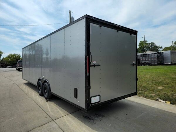 8.5x28 Silver Enclosed Cargo Trailer with Blackout Trim - Image 5