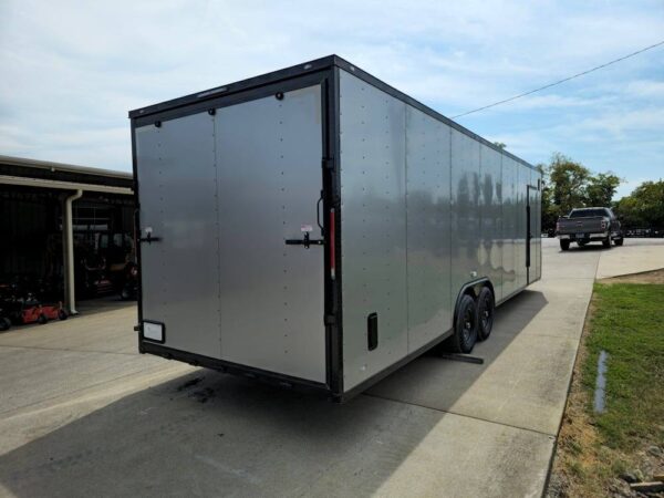 8.5x28 Silver Enclosed Cargo Trailer with Blackout Trim - Image 7