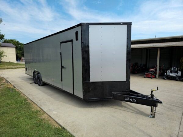 8.5x28 Silver Enclosed Cargo Trailer with Blackout Trim - Image 2
