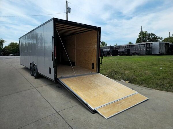 8.5x28 Silver Enclosed Cargo Trailer with Blackout Trim - Image 19