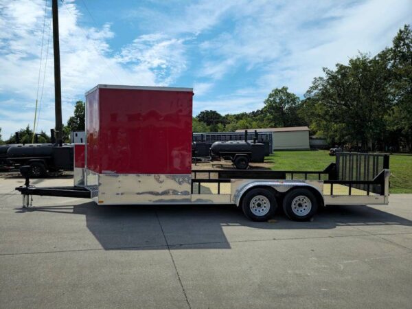 Enclosed Trailer 7' X 20' Red Hybrid Motorcycle Event - Image 4
