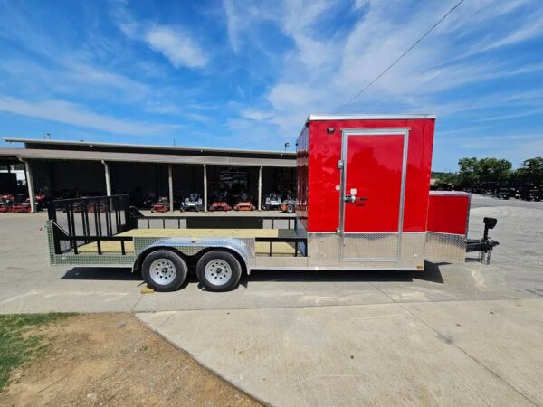 Enclosed Trailer 7' X 20' Red Hybrid Motorcycle Event - Image 16