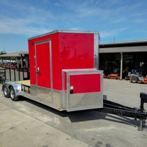 Enclosed Trailer 7' X 20' Red Hybrid Motorcycle Event