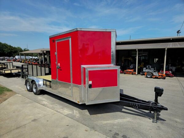 Enclosed Trailer 7' X 20' Red Hybrid Motorcycle Event