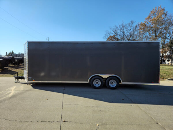Enclosed Trailer 8.5' X 24' Tandem Axle Charcoal Grey 7' Interior Motorcycle Car Hauler - Image 4