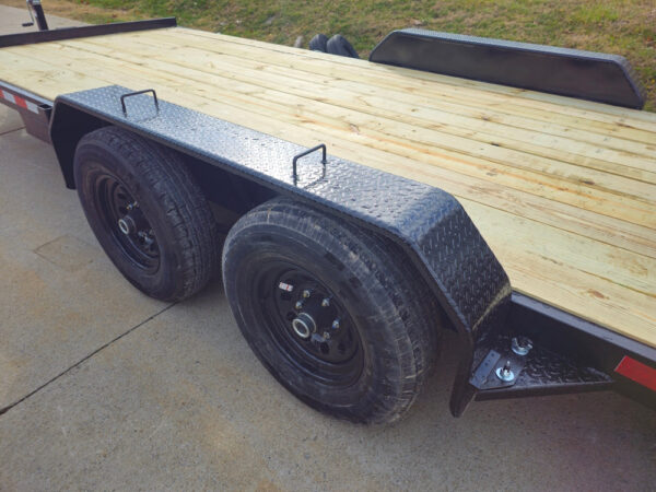 7' X 18' Wood Deck Car Hauler WIth Removable Fender 5,200 lb Axles - Image 6
