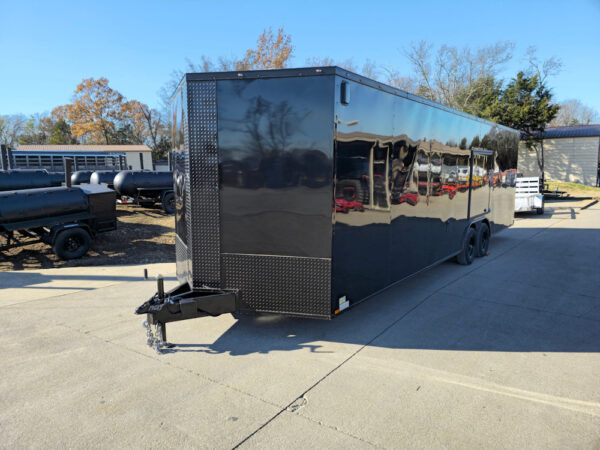 8.5x28 V-Nose Enclosed Trailer Black Out and Escape Door (2) 5,200lb Axles - Image 3