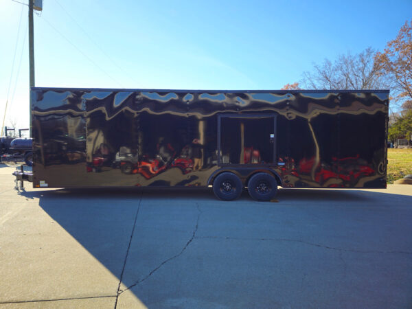 8.5x28 V-Nose Enclosed Trailer Black Out and Escape Door (2) 5,200lb Axles - Image 7