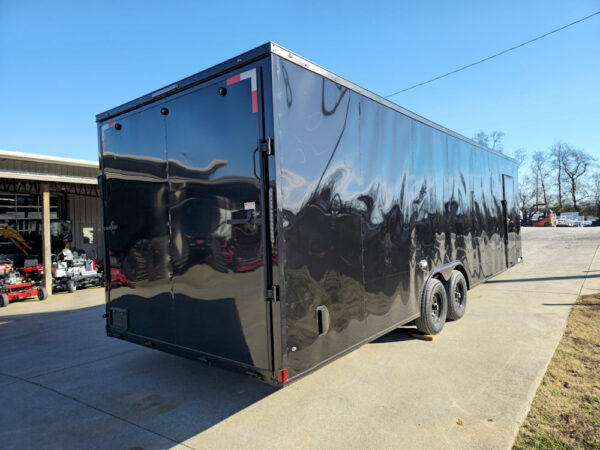 8.5x28 V-Nose Enclosed Trailer Black Out and Escape Door (2) 5,200lb Axles - Image 4