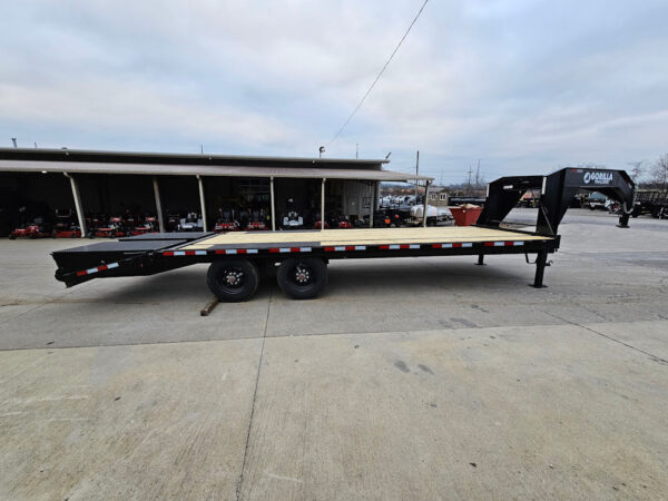 8.5x25 Gooseneck Deckover Dovetail Trailer (2) 10K Axles King Kong Ramps - Image 11