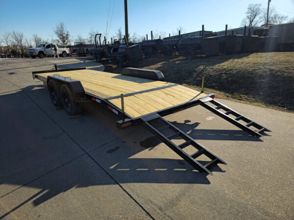 7x20 Wood Deck Car Hauler (2) 5200lb Axle w/ Brake and Ramps - Image 10