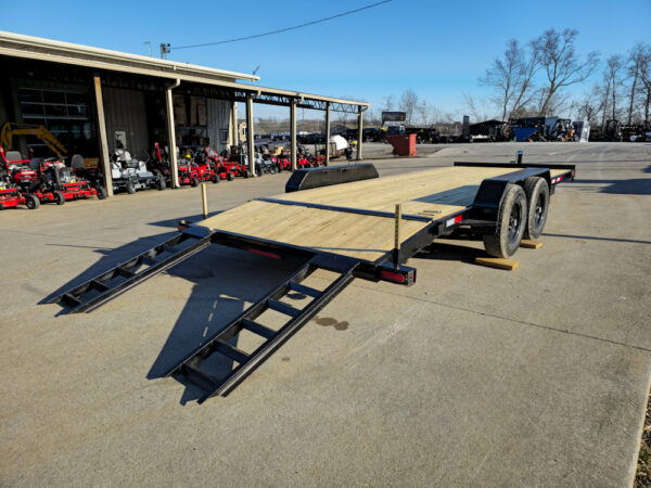 7x20 Wood Deck Car Hauler (2) 5200lb Axle w/ Brake and Ramps - Image 12