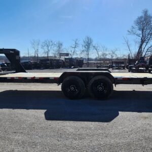 7x20 Gooseneck Equipment Trailer (2) 7K Axles Straight deck No Ramps