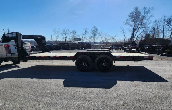 7x20 Gooseneck Equipment Trailer (2) 7K Axles Straight deck No Ramps