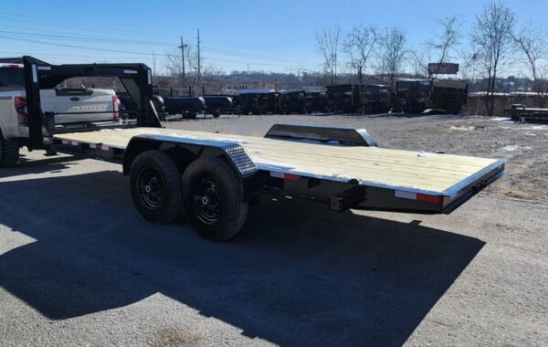 7x20 Gooseneck Equipment Trailer (2) 7K Axles Straight deck No Ramps - Image 2
