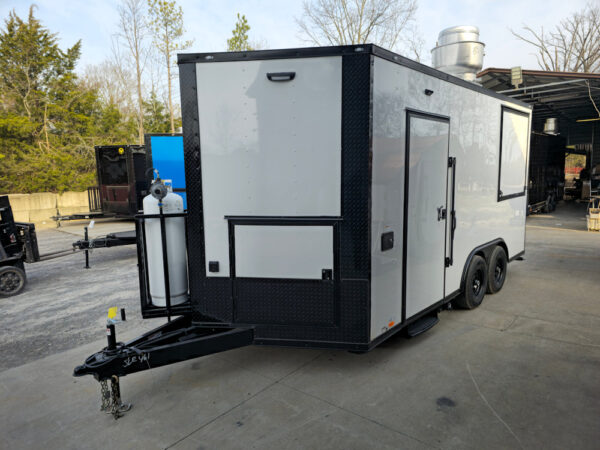 8.5' X 16' Concession Trailer White W/Black Trim Food Event Catering - Image 6