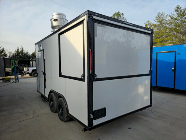 8.5' X 16' Concession Trailer White W/Black Trim Food Event Catering - Image 7