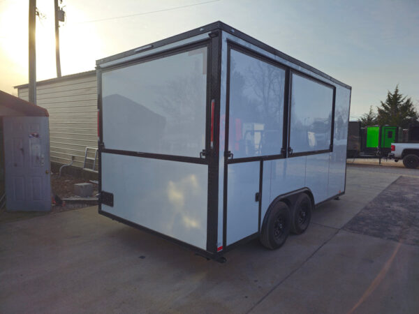 8.5' X 16' Concession Trailer White W/Black Trim Food Event Catering - Image 9