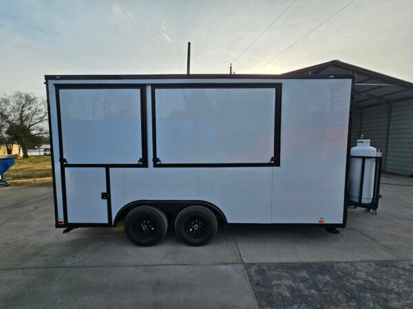 8.5' X 16' Concession Trailer White W/Black Trim Food Event Catering - Image 10
