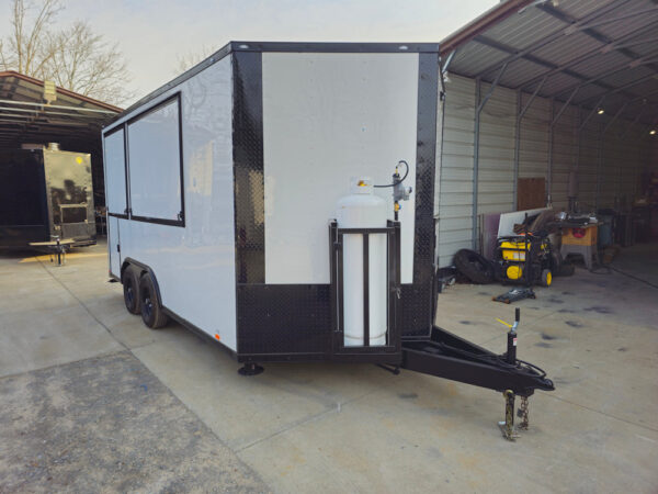 8.5' X 16' Concession Trailer White W/Black Trim Food Event Catering - Image 11