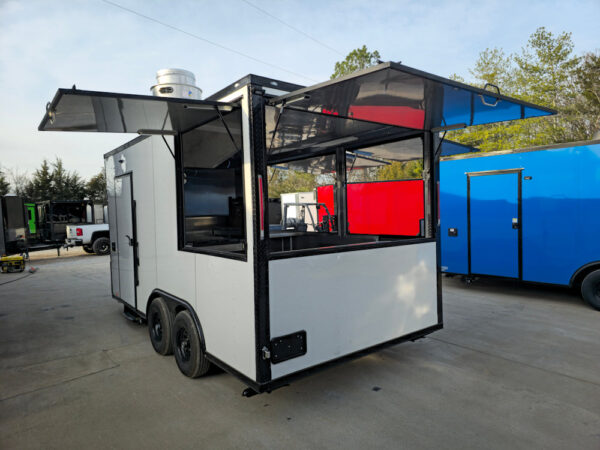 8.5' X 16' Concession Trailer White W/Black Trim Food Event Catering - Image 13