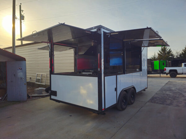 8.5' X 16' Concession Trailer White W/Black Trim Food Event Catering - Image 15