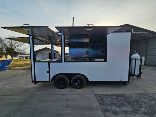 8.5' X 16' Concession Trailer White W/Black Trim Food Event Catering - Image 16
