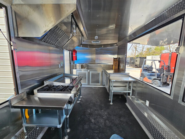 8.5' X 16' Concession Trailer White W/Black Trim Food Event Catering - Image 22