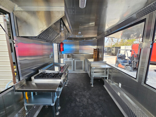 8.5' X 16' Concession Trailer White W/Black Trim Food Event Catering - Image 23