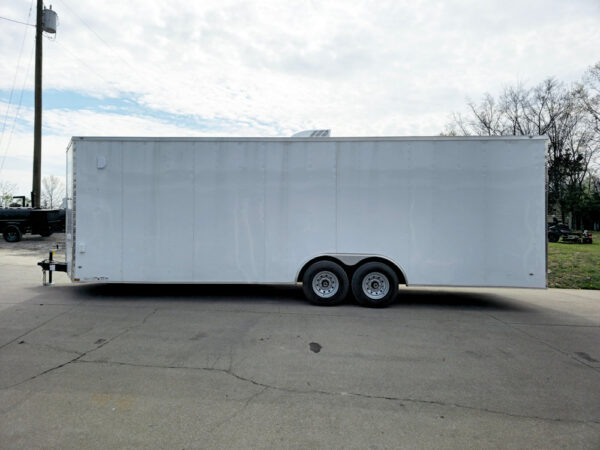 8.5x26 V-Nose White Enclosed Trailer (2) 7K Axles 50 AMP Electrical Package & Cabinets - Image 5