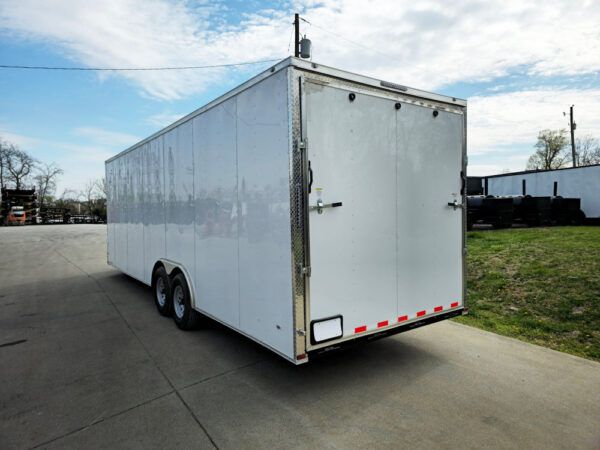 8.5x26 V-Nose White Enclosed Trailer (2) 7K Axles 50 AMP Electrical Package & Cabinets - Image 6