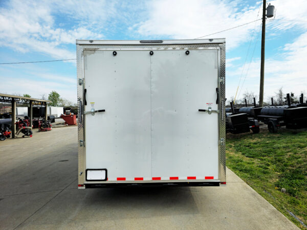 8.5x26 V-Nose White Enclosed Trailer (2) 7K Axles 50 AMP Electrical Package & Cabinets - Image 7