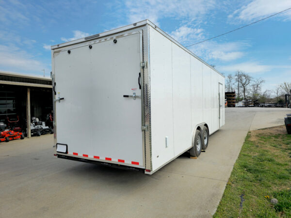8.5x26 V-Nose White Enclosed Trailer (2) 7K Axles 50 AMP Electrical Package & Cabinets - Image 8