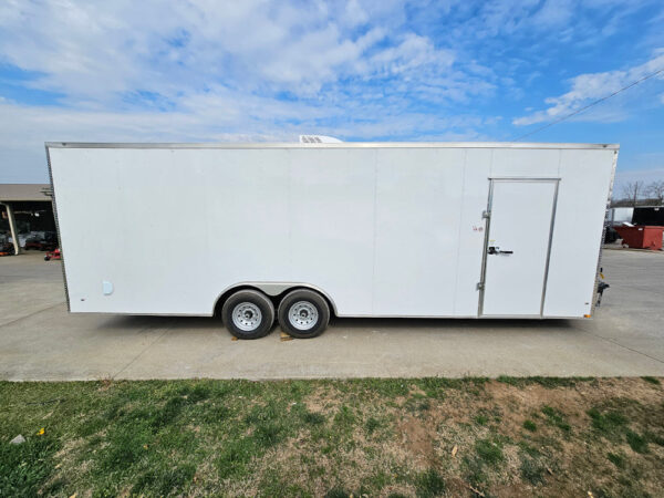 8.5x26 V-Nose White Enclosed Trailer (2) 7K Axles 50 AMP Electrical Package & Cabinets - Image 9
