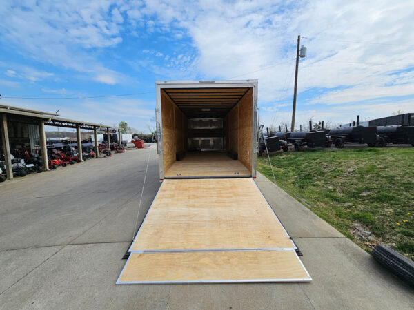 8.5x26 V-Nose White Enclosed Trailer (2) 7K Axles 50 AMP Electrical Package & Cabinets - Image 14