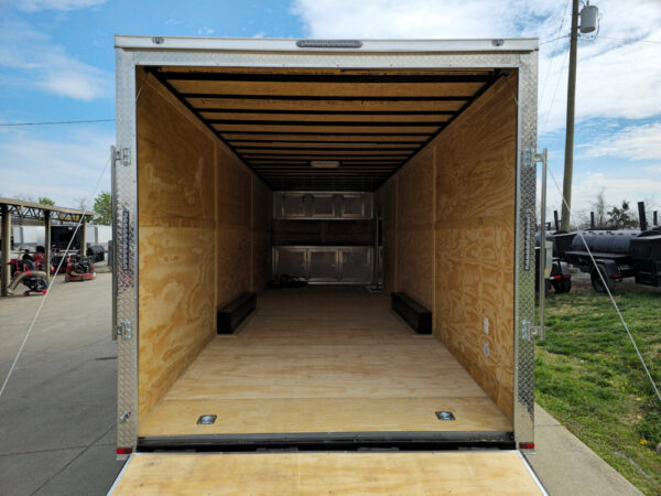 8.5x26 V-Nose White Enclosed Trailer (2) 7K Axles 50 AMP Electrical Package & Cabinets - Image 15